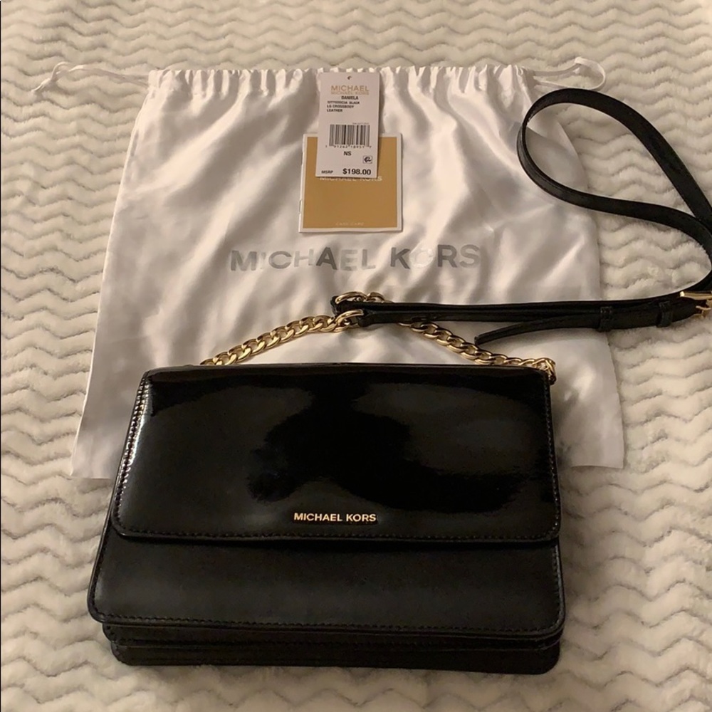 Michael Kors. Black/Gold Accents Daniela Crossbody
